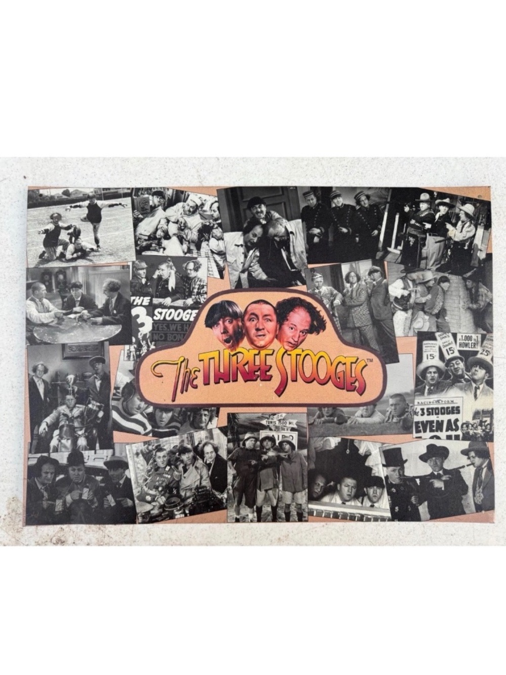 Collectible The Three Stooges Collage Tin (Metal) Sign 1997 17x12 Vintage